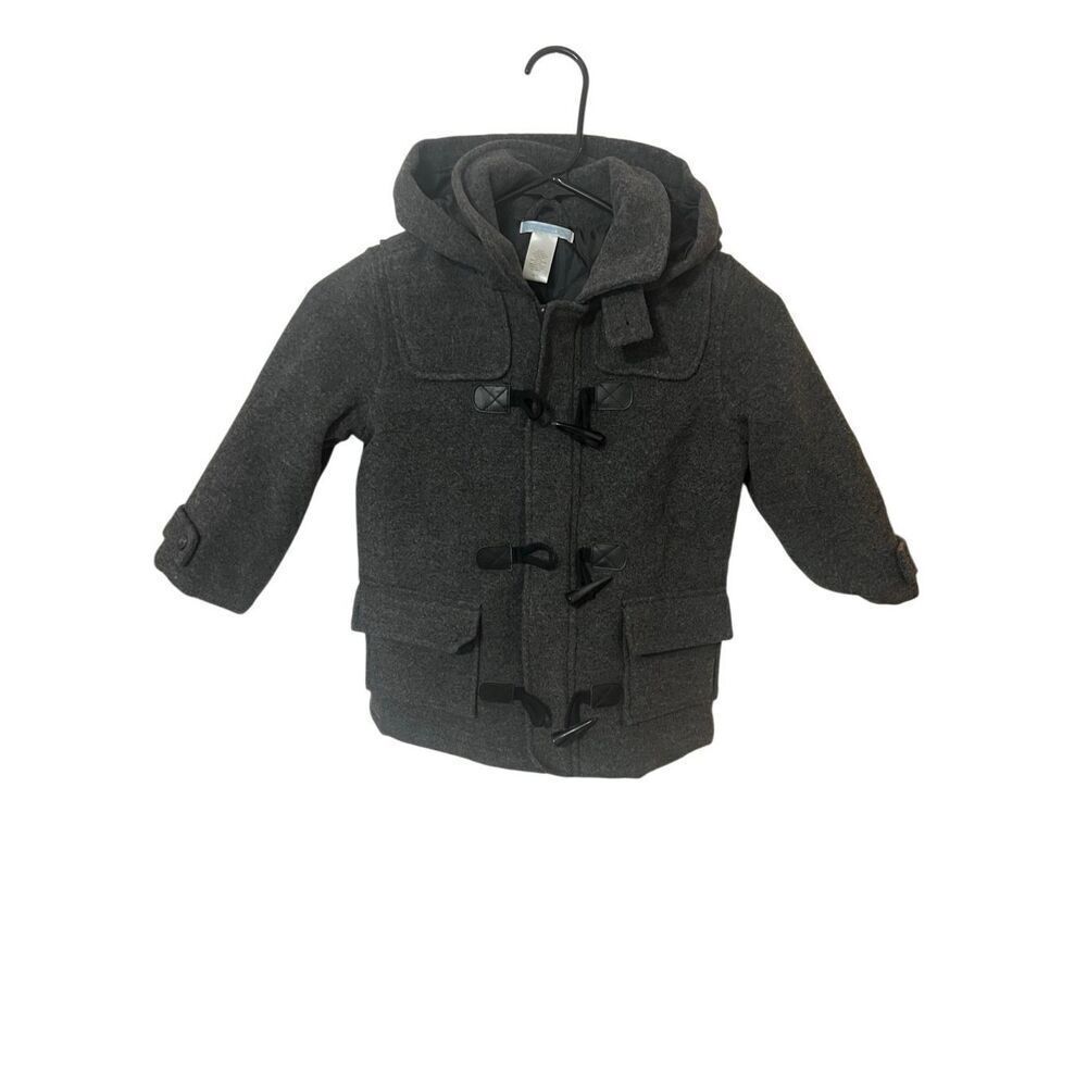Janie and Jack boys wool blend winter coat toggle sz 2T-3T